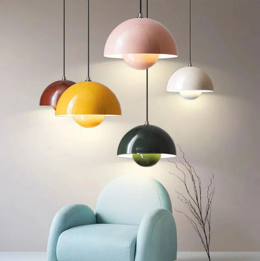 Severské LED závěsné světlo dánského designu polokruhové barevné závěsné svítidlo pro restauraci jídelnu kuchyňskou dekoraci závěsné osvětlení