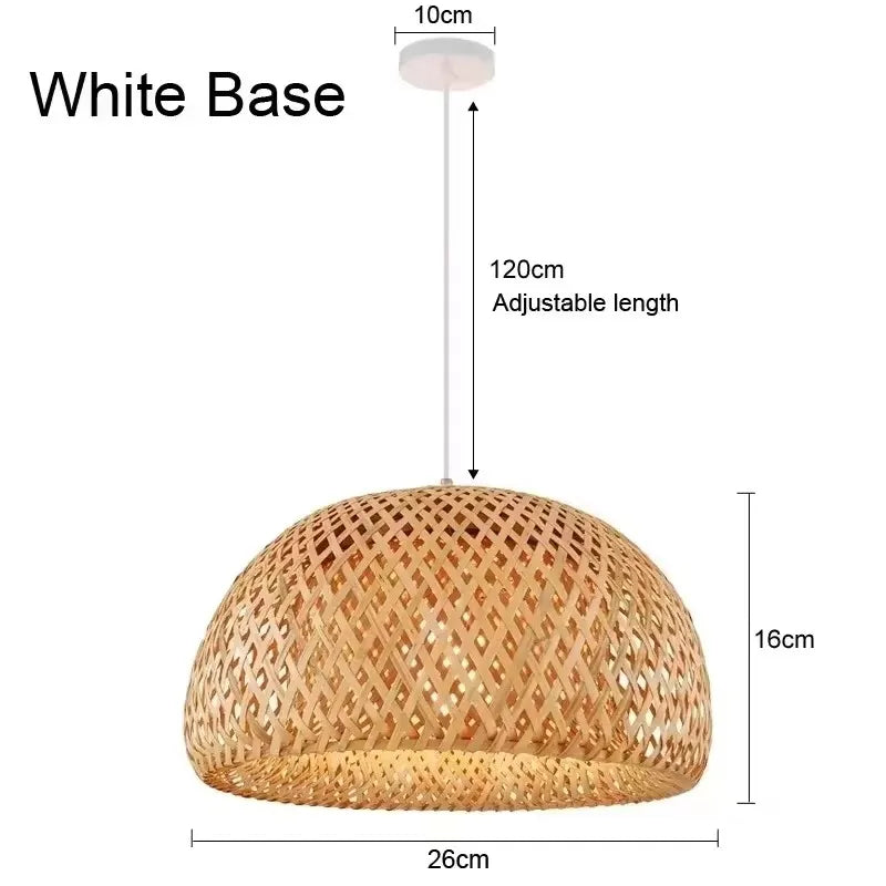 Bambus Håndvævet Pendel Lys 36cm Hængende LED Loftlampe Lysekrone Armatur Rattan Håndlavet Vævet Hjem Soveværelse Dekoration