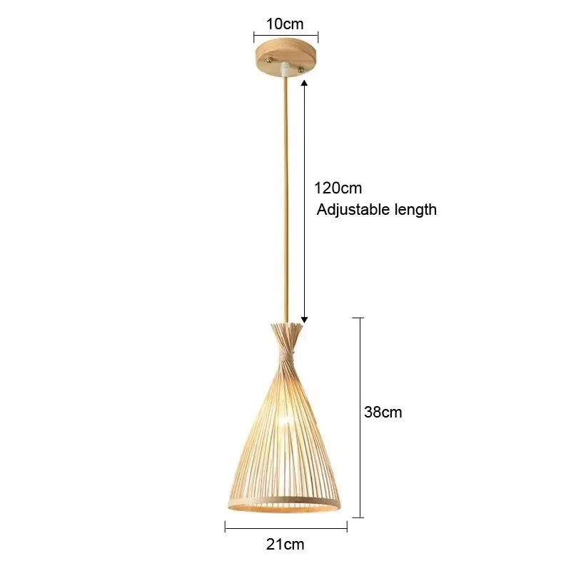 Bambus Håndvævet Pendel Lys 36cm Hængende LED Loftlampe Lysekrone Armatur Rattan Håndlavet Vævet Hjem Soveværelse Dekoration