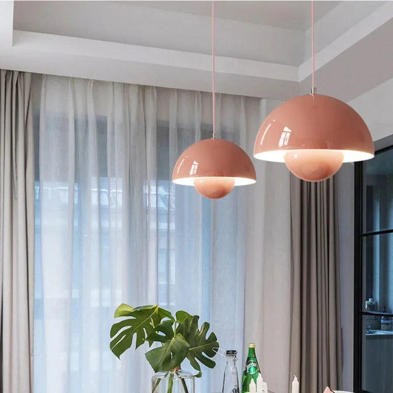Severské LED závěsné světlo dánského designu polokruhové barevné závěsné svítidlo pro restauraci jídelnu kuchyňskou dekoraci závěsné osvětlení