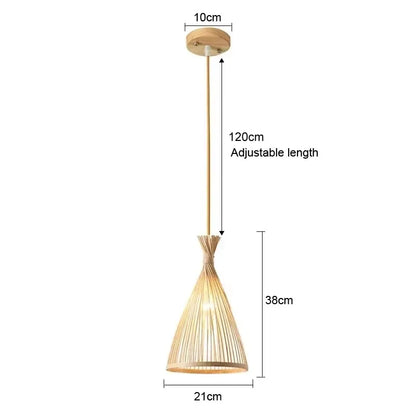 Bambus Håndvævet Pendel Lys 36cm Hængende LED Loftlampe Lysekrone Armatur Rattan Håndlavet Vævet Hjem Soveværelse Dekoration