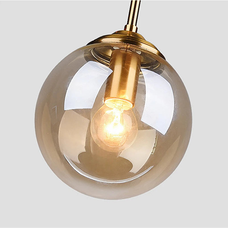Moderní luxusní kovový lustr nordický kreativní LED skleněný závěsný lustr obývací pokoj jídelna noční stolek jednoduchý malý závěsný lustr