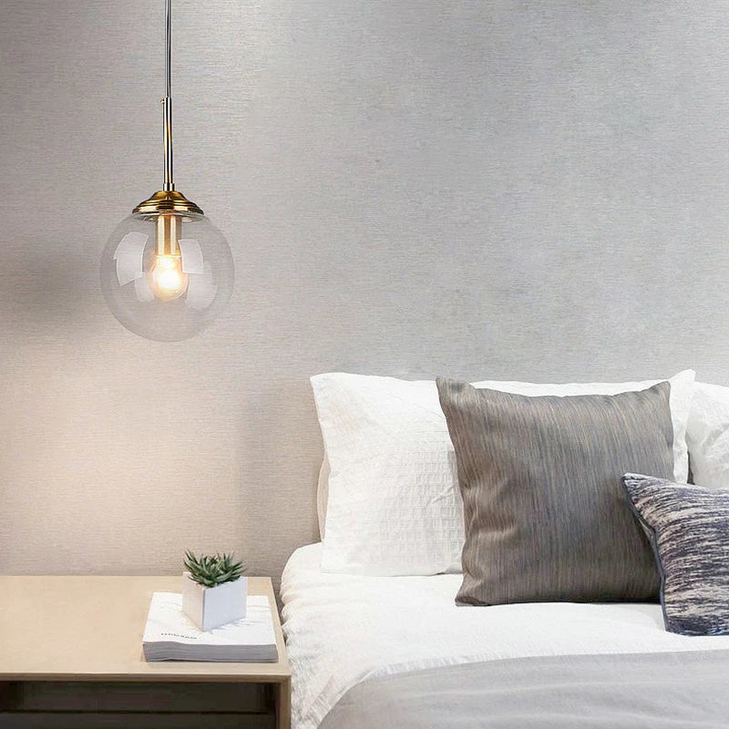 Moderní luxusní kovový lustr nordický kreativní LED skleněný závěsný lustr obývací pokoj jídelna noční stolek jednoduchý malý závěsný lustr